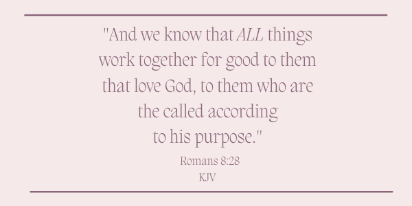 Romans 8:28 KJV with pink background